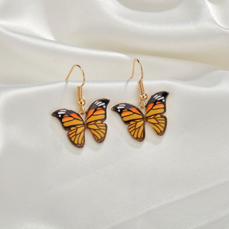 

Butterfly Charm Drop Earrings, Yellow