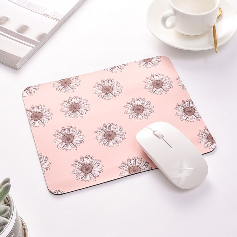 

1pc Flower Print Mouse Pad, Pink