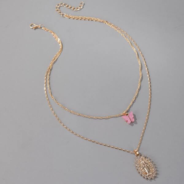 

Butterfly Layered Necklace, Gold