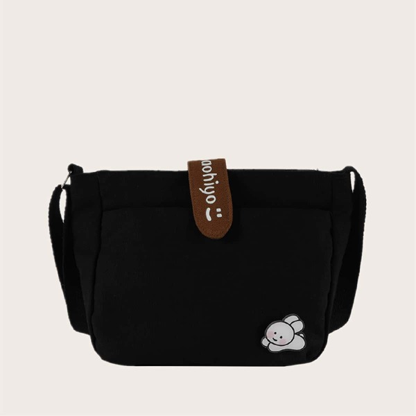 

Kids Cartoon Rabbit Decor Crossbody Bag, Black