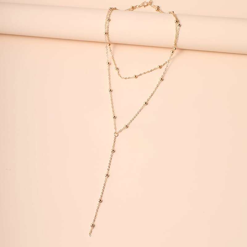 

Round Bead Layered Necklace, Gold