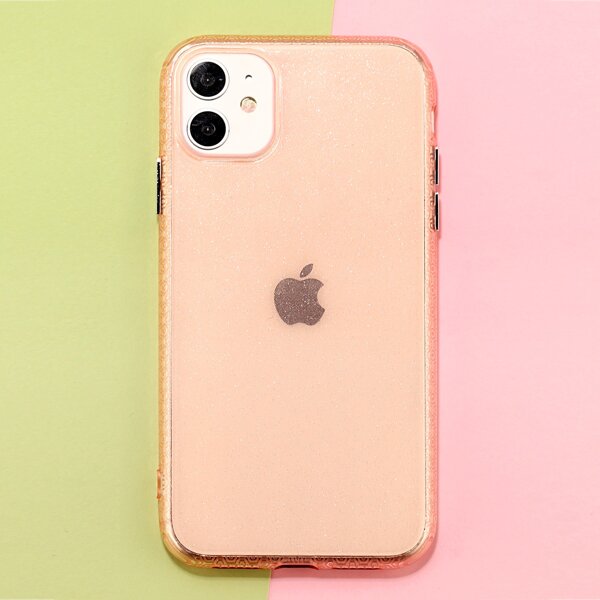 

1шт блестящий прозрачный чехол для iPhone, Розовые прозрачный