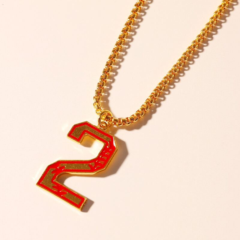 

Guys Number Charm Necklace, Gold