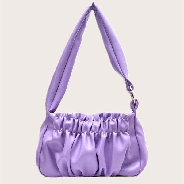 

Ruched Baguette Bag, Purple