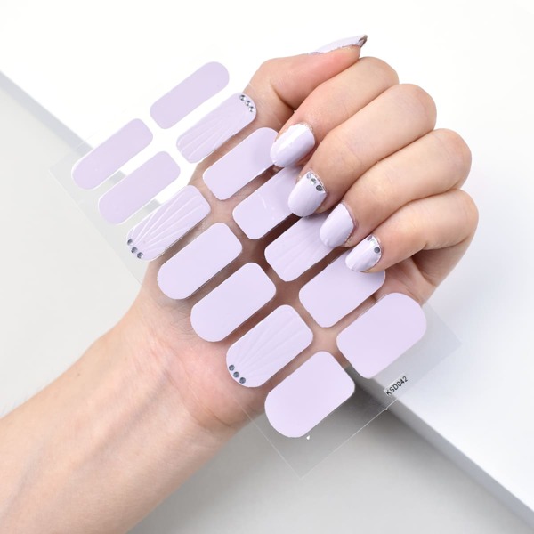 

1sheet Solid Nail Sticker, Purple