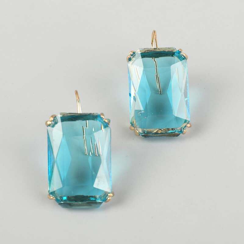 

Gemstone Decor Earrings, Blue