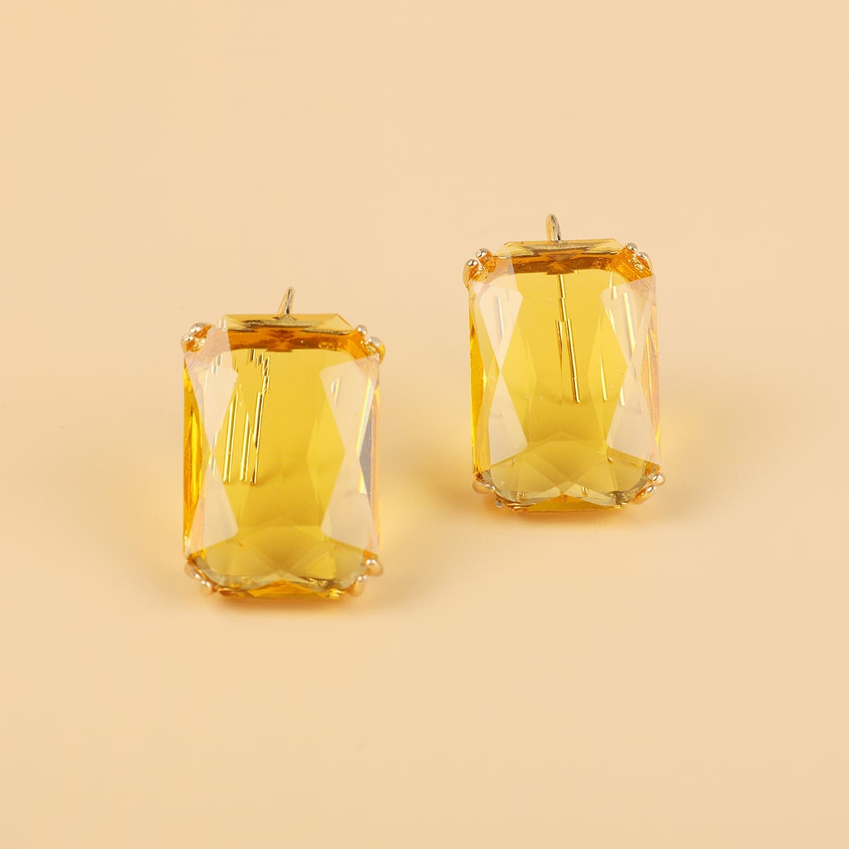 

Gemstone Decor Earrings, Yellow