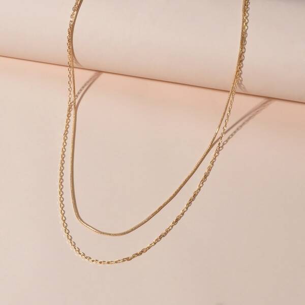 

Simple Layered Necklace, Gold