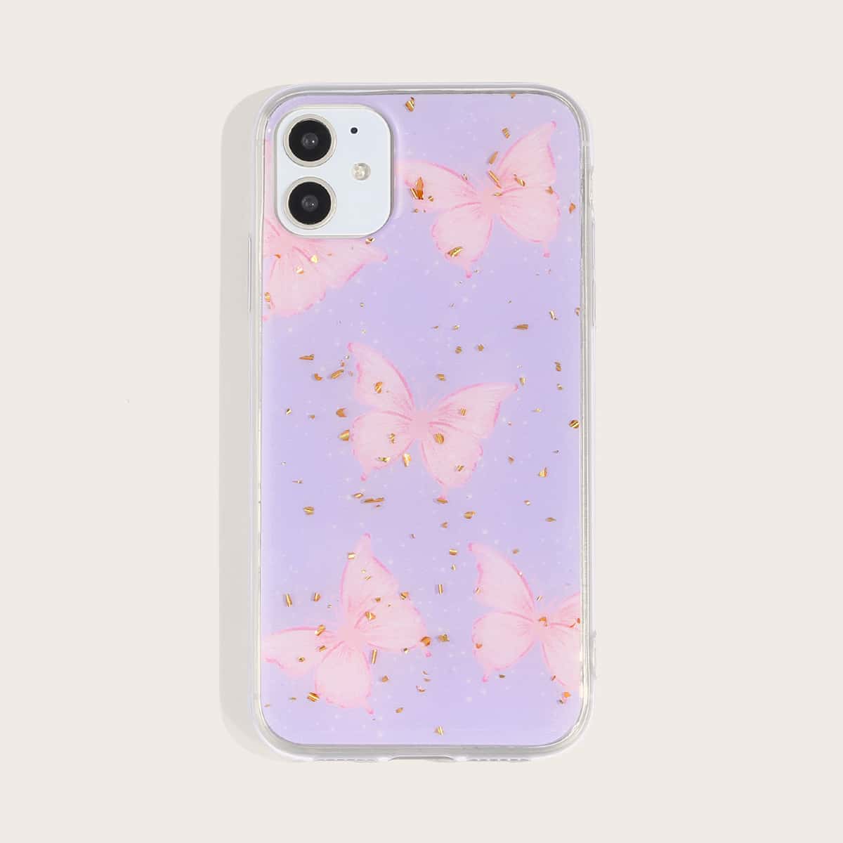 

1pc Butterfly Print iPhone Case, Purple