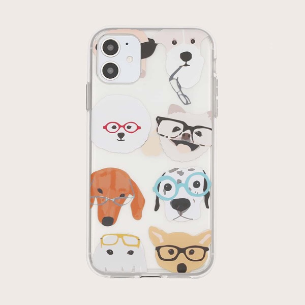 

1шт чехол для iPhone с мультяшным принтом, Многоцветный