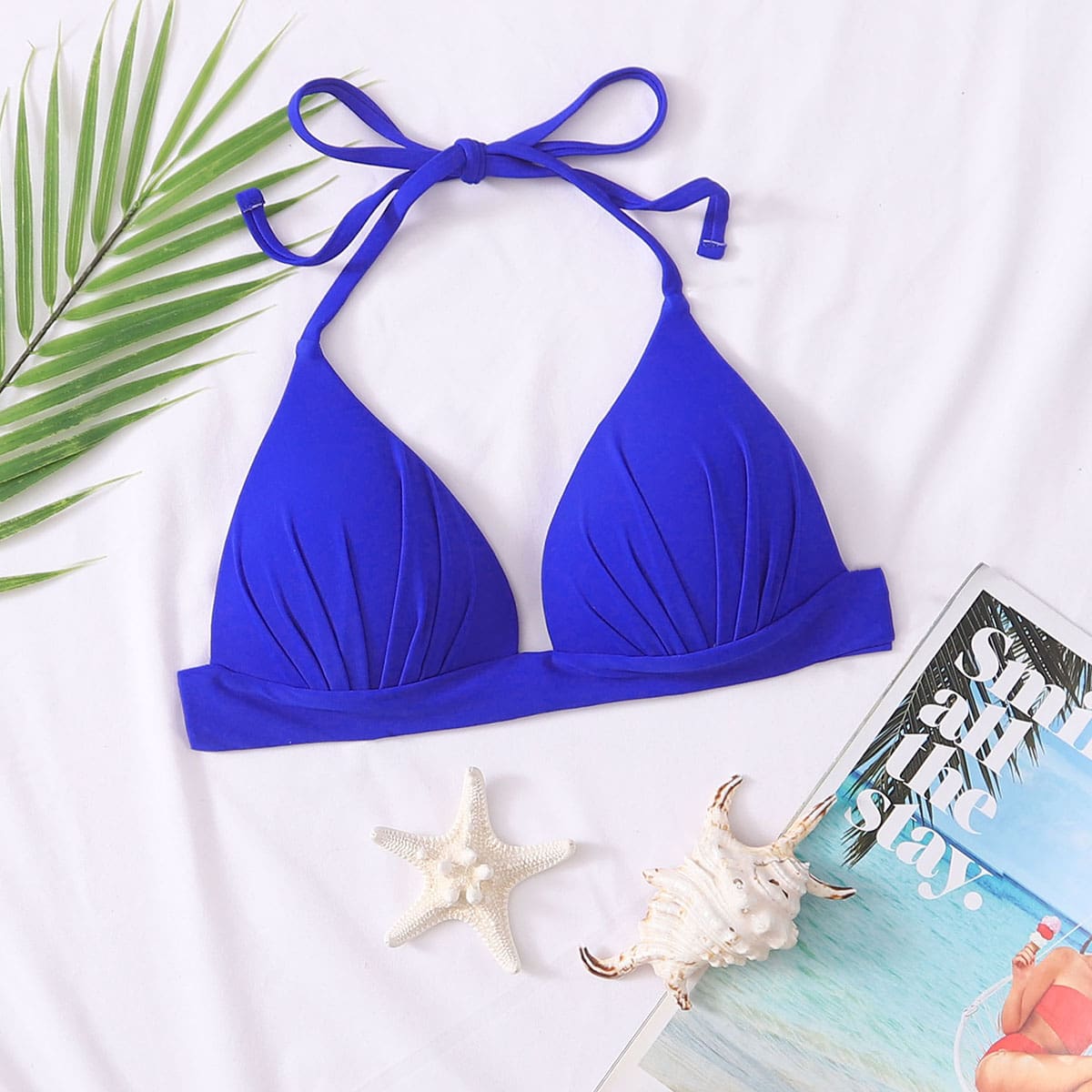 

Halter Triangle Bikini Top, Royal blue bright