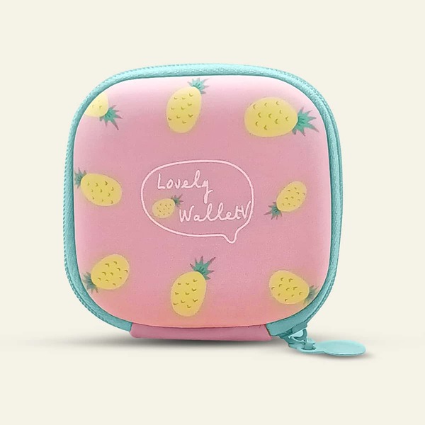 

1pc Pineapple Print Earphone Storage Bag, Multicolor