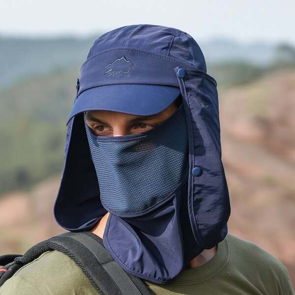 

Men Sunscreen Outdoor Fishing Hat, Navy blue