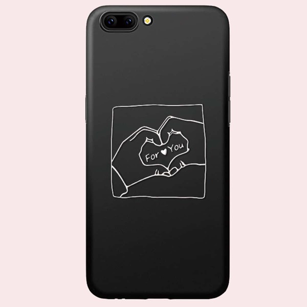 

Чехол для iPhone с буквой и сердцем 1шт, Чёрный