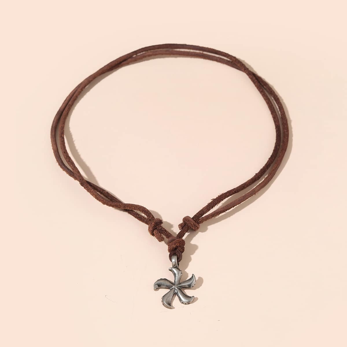 

Guys Metal Charm Necklace, Brown