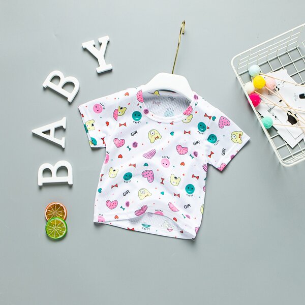 

Toddler Girls Letter & Cartoon Graphic Tee, Multicolor