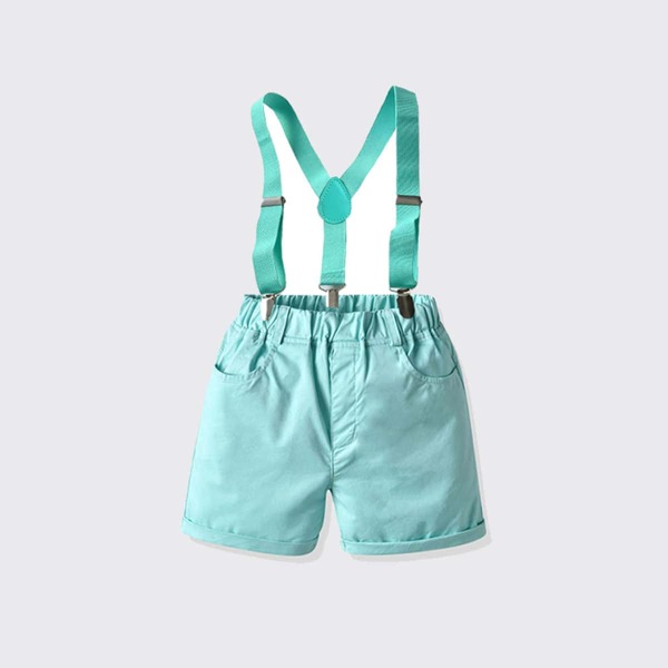 

Toddler Boys Slants Pockets Solid Shorts With Straps, Mint blue