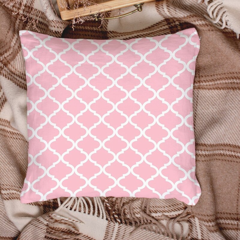 

Geometric Pattern Cushion Cover Without Filler, Pink