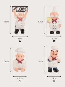 1pc Chef Shaped Toothbrush Holder - Multicolor - View 3