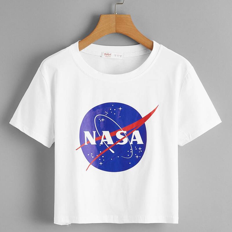 

Letter Graphic Crop Tee, White