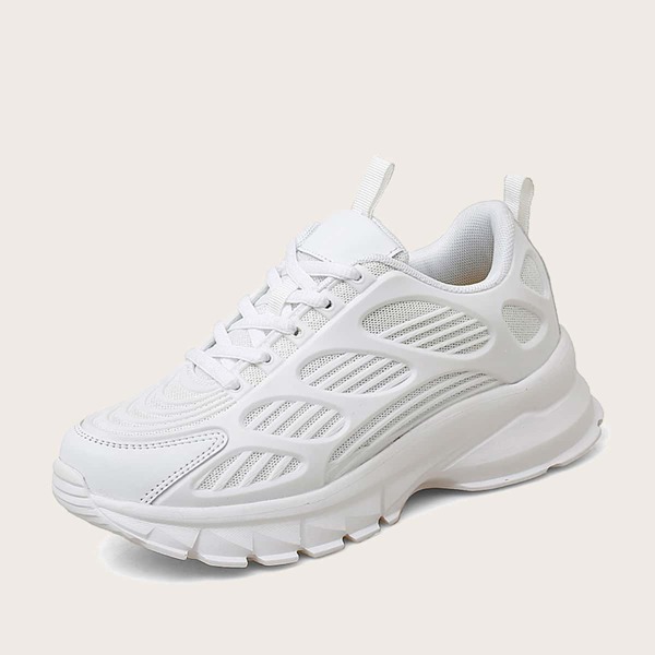 

Lace-up Front Chunky Sneakers, White