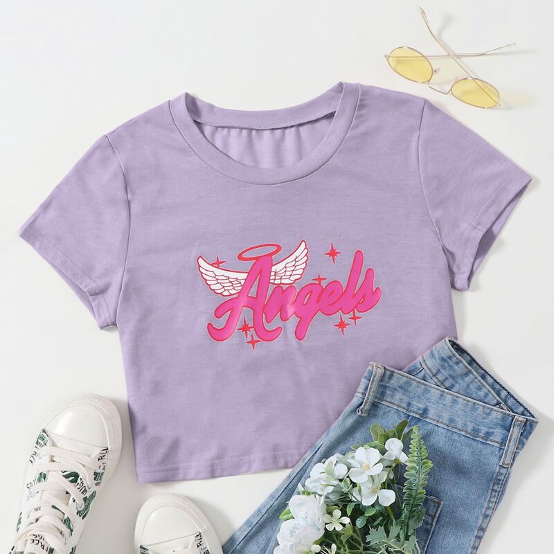 

Letter Graphic Tee, Dusty purple