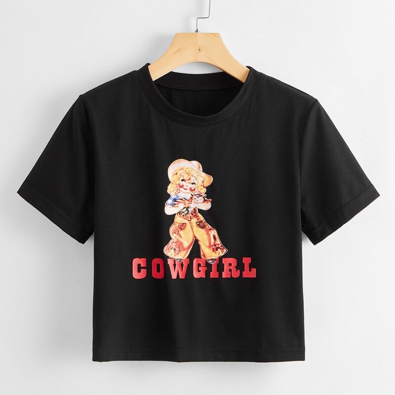 

Cowgirl Graphic Tee, Black