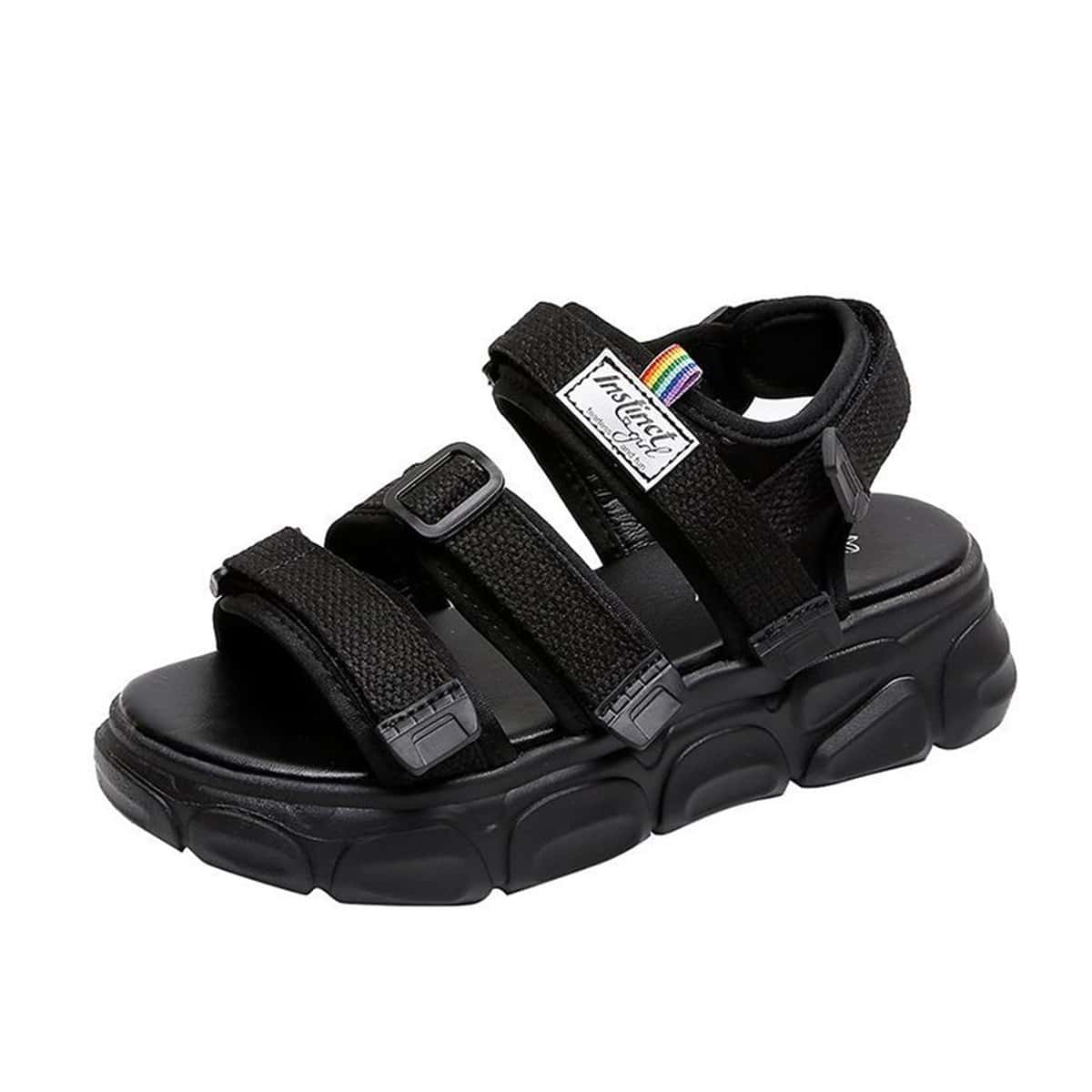 

Twin Strap Sport Sandals, Black