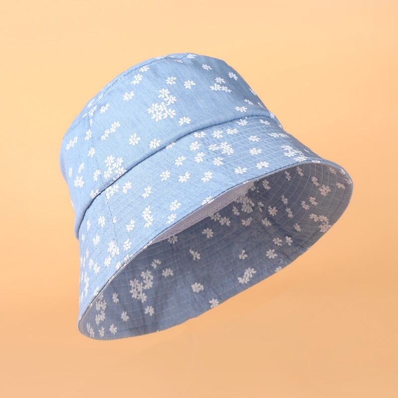 

Floral Pattern Bucket Hat, Baby blue