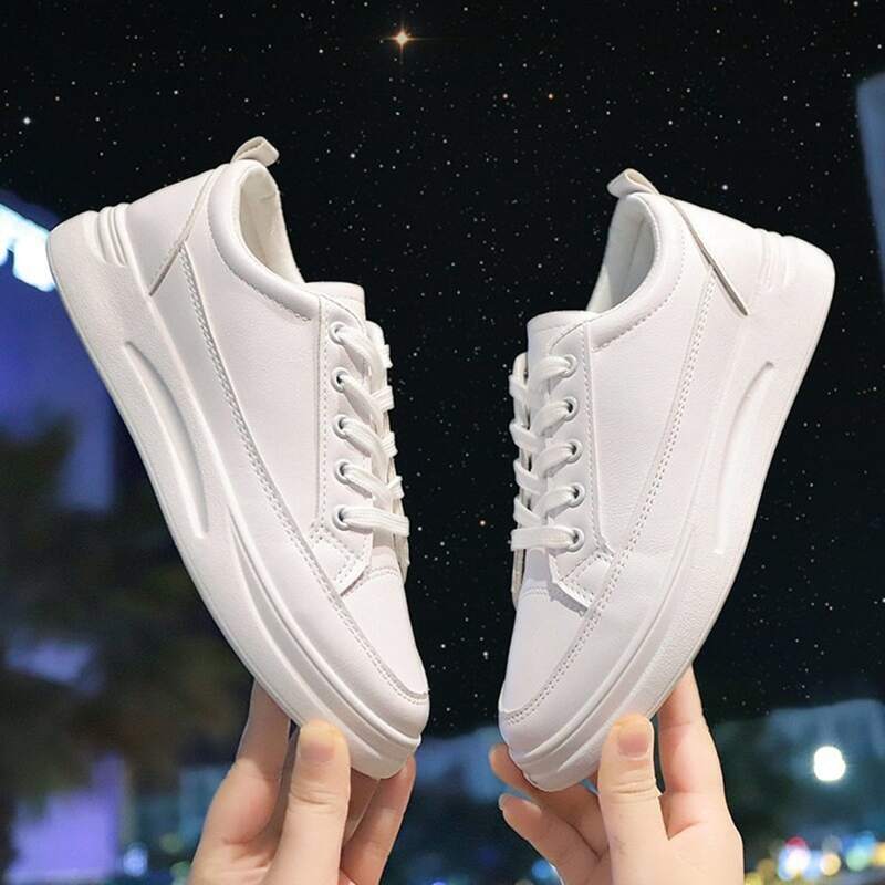 

White Lace Up Sneakers
