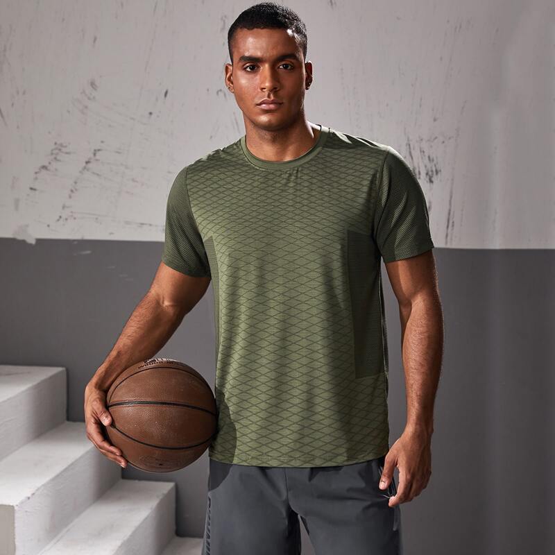 

Guys Geo Pattern Quick-drying Tee, Army green
