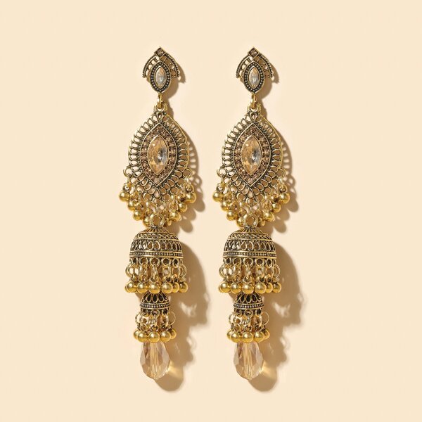 

Серьги-подвески Jhumka с круглыми шариками, Золотистый
