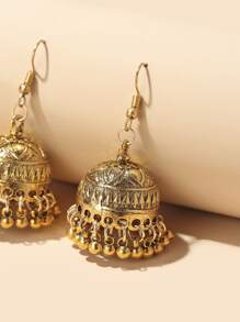 Hoa tai tua rua hình quả bóng tròn hình chuông - Vàng - Xem 2