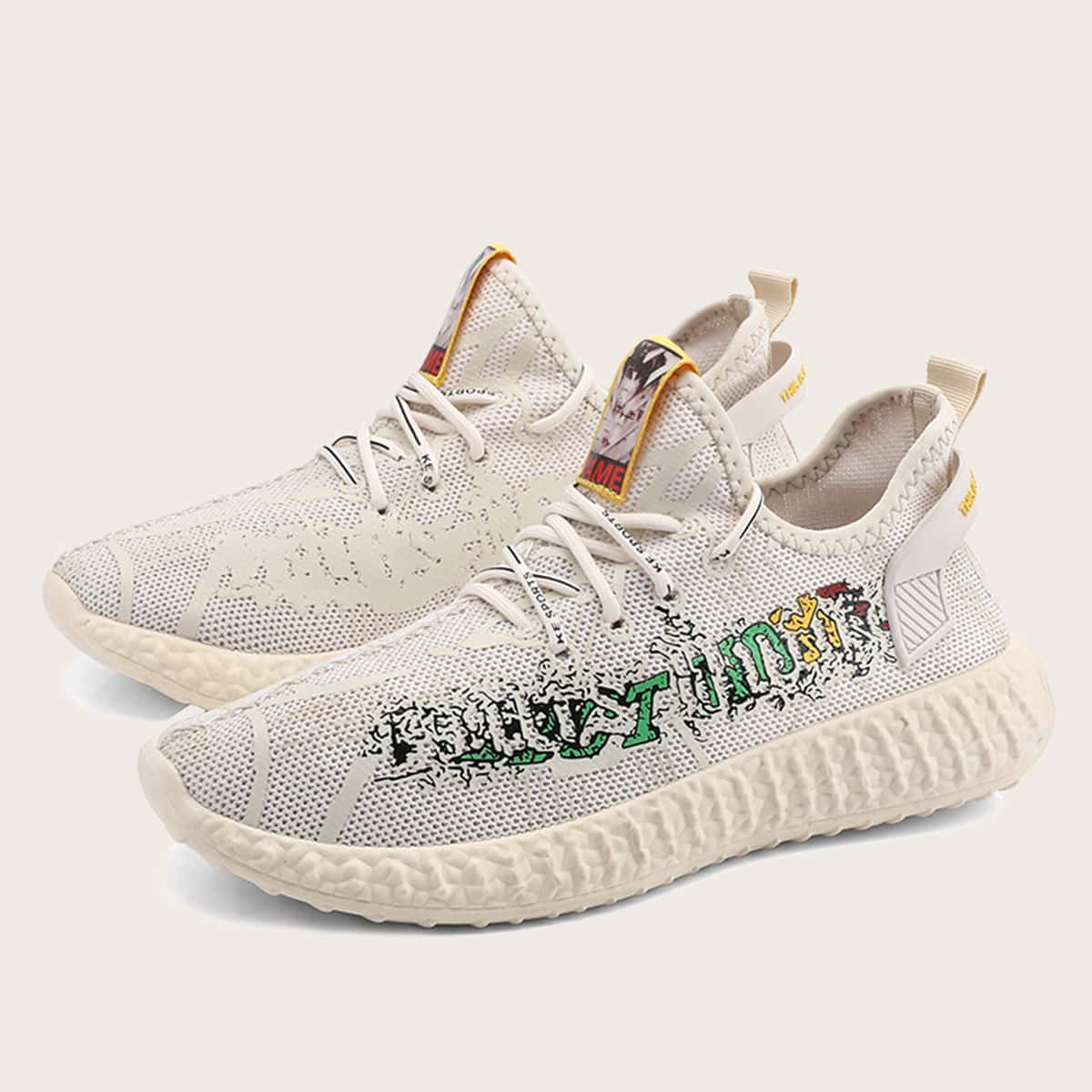 

Guys Lace-up Front Low Top Sneakers, Beige