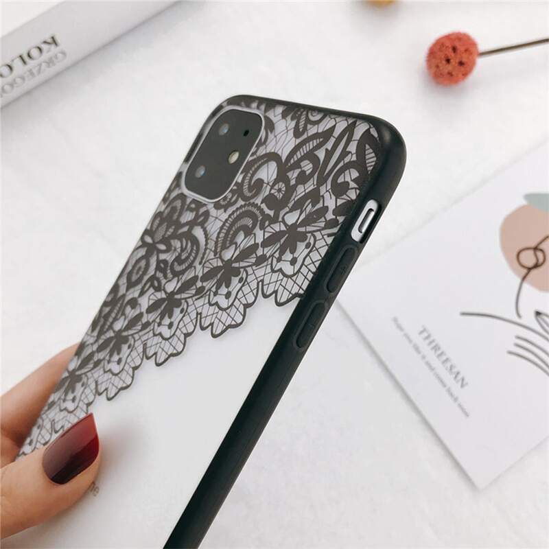 

Lace Design Clear iPhone Case, Multicolor
