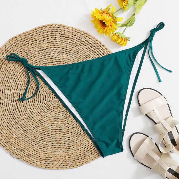 

Plus Tie Side Bikini Panty, Teal blue