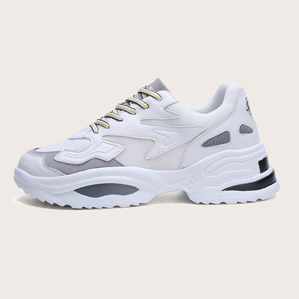

Men Lace-up Front Chunky Trainer, White