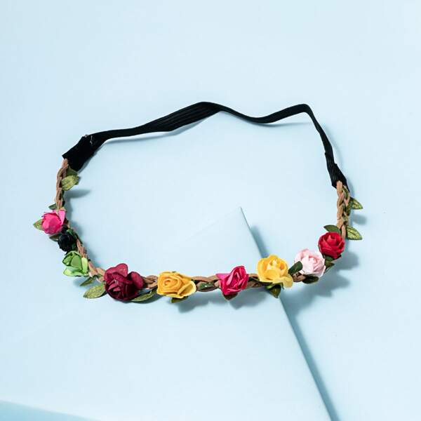 

Flower Decor Headband, Black
