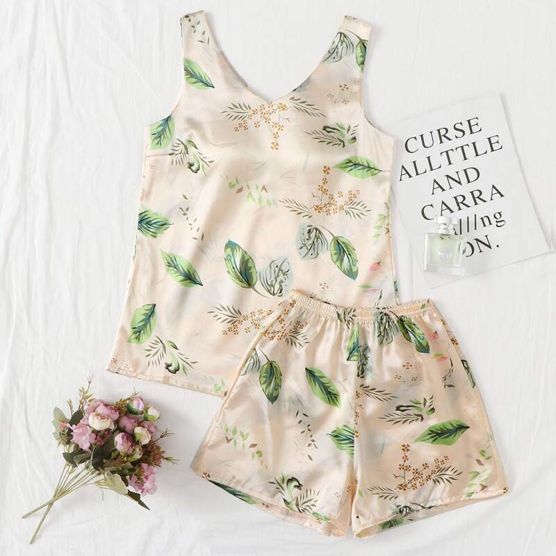 

Satin Floral Shorts PJ Set, Multicolor