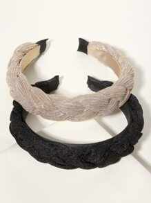 2入組編織髮箍 - 彩色 - 查看 3