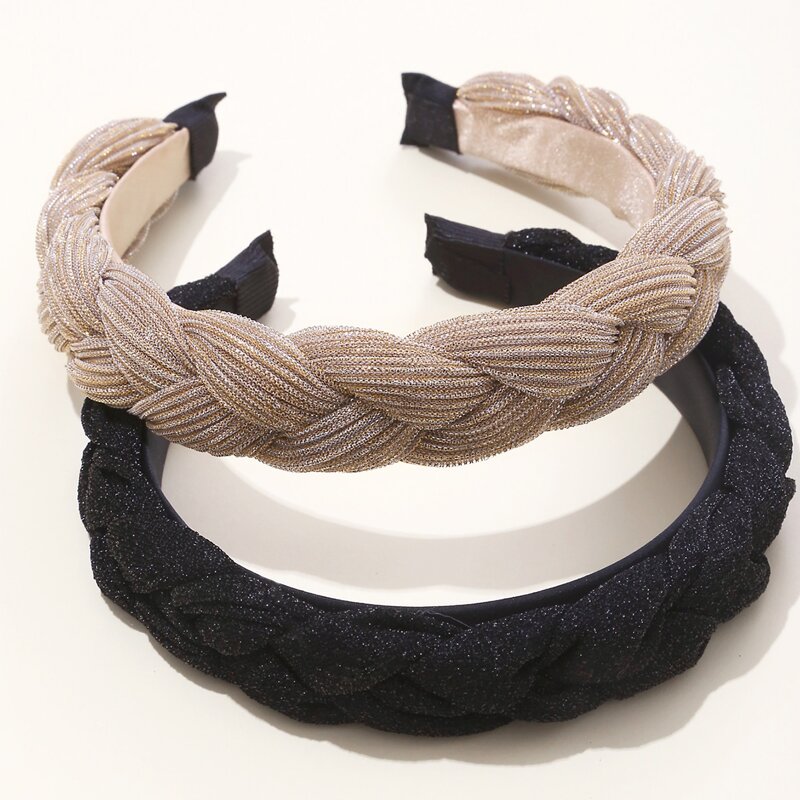 

2pcs Braided Hair Hoop, Multicolor