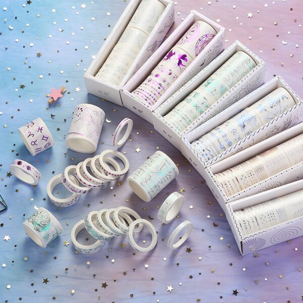 

Случайная лента горячего тиснения 10 рулонов, Многоцветный