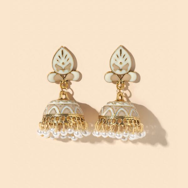 

Bell Faux Pearl Tassel Drop Earrings, Gold