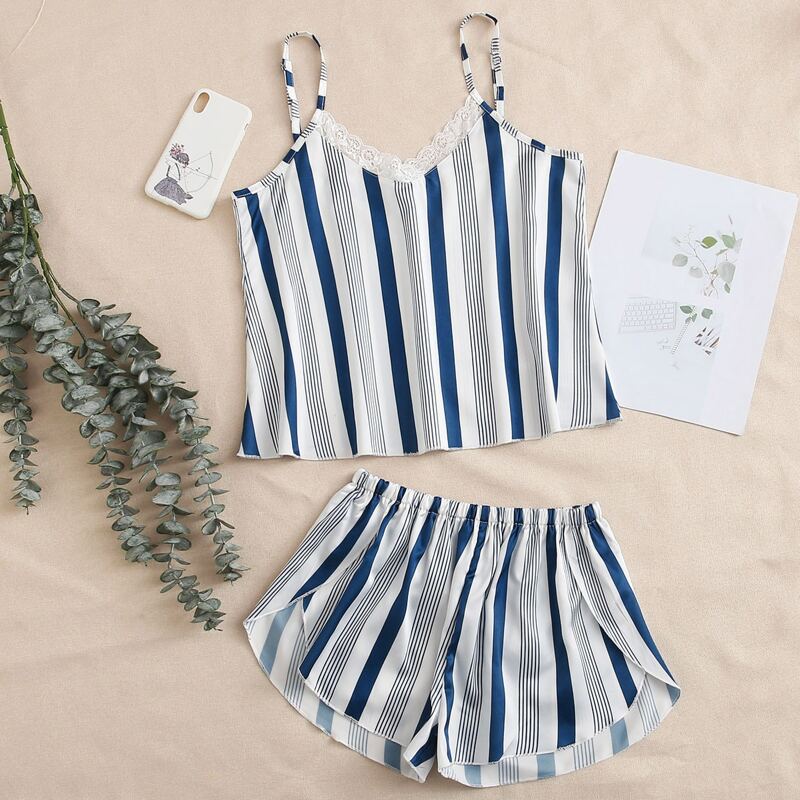 

Satin Striped PJ Set, Multicolor