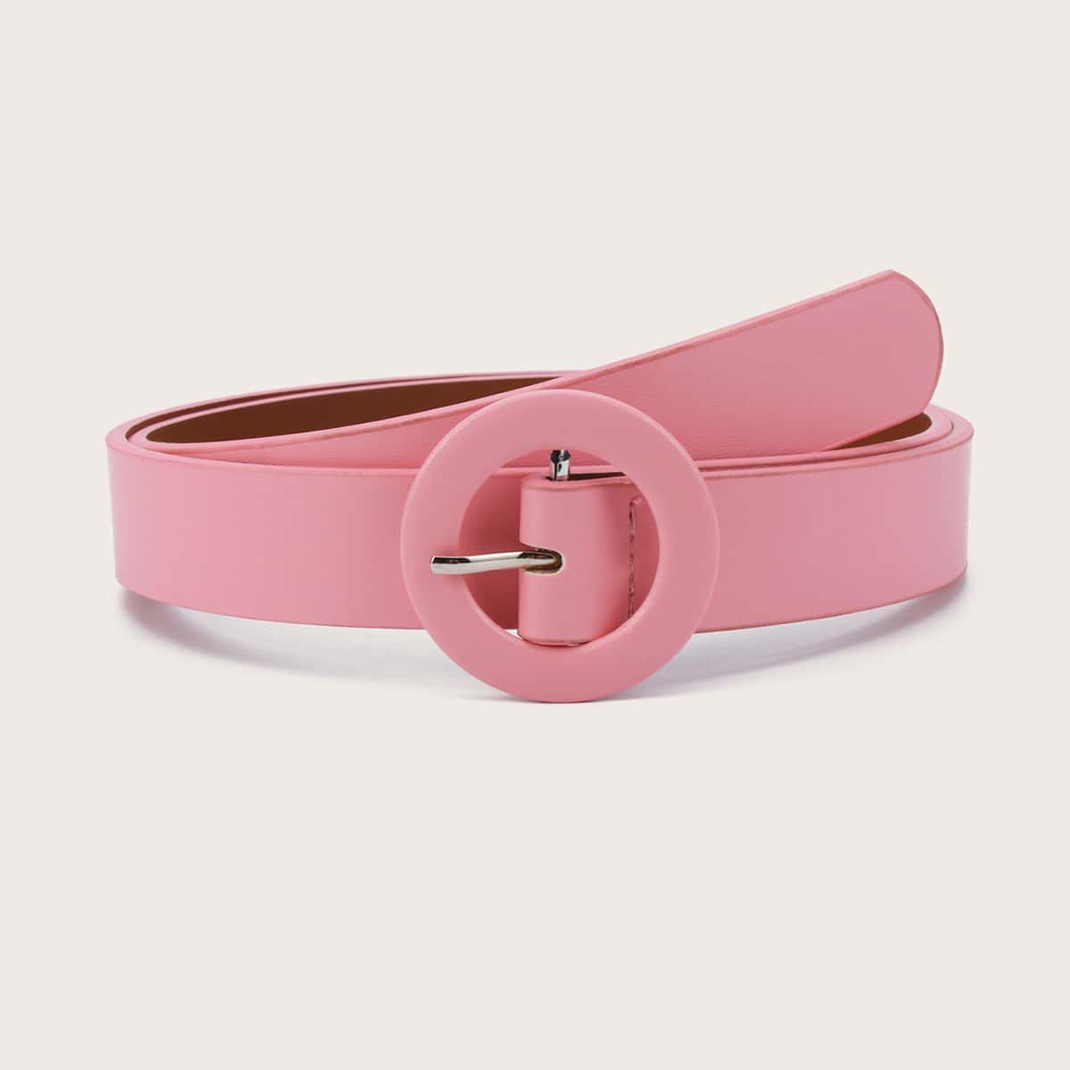 

Round Buckle Belt, Pink