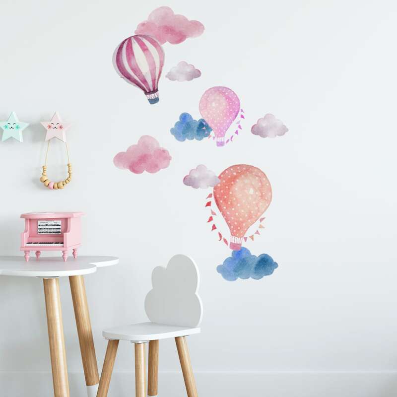

Hot Air Balloon Print Wall Sticker, Multicolor