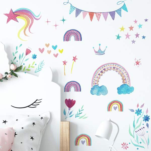 

Rainbow Print Wall Sticker, Multicolor