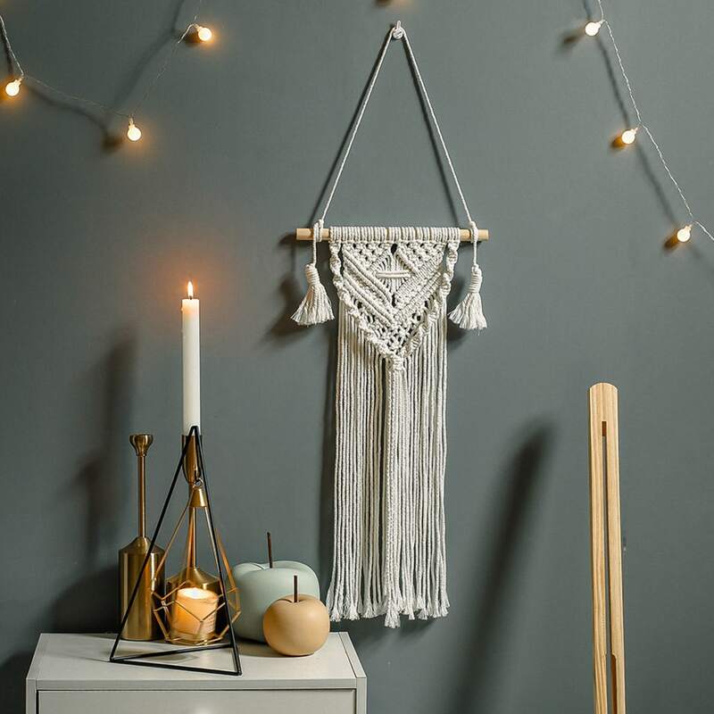 

1pc Woven Wall Hanging Decoration, Beige