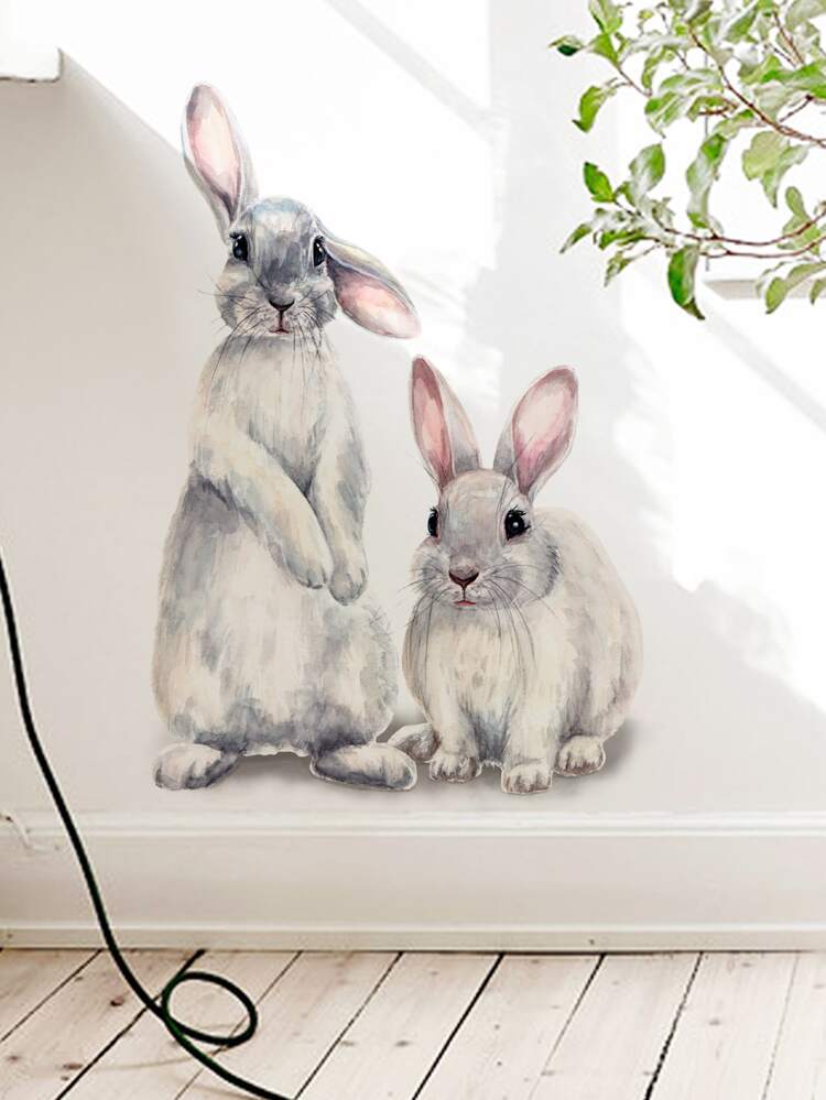 Rabbit Graphic Wall Sticker,Stickers,Wall Decal, Vinyl Decal For Home Decorations,Spring Decoration Items Refresh Your Home,Rama Decoration Stickers Gifts Birthday Graduation