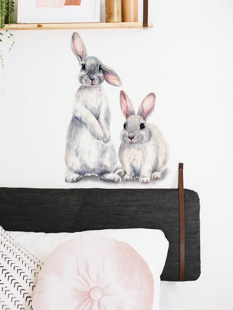 Rabbit Graphic Wall Sticker,Stickers,Wall Decal, Vinyl Decal For Home Decorations,Spring Decoration Items Refresh Your Home,Rama Decoration Stickers Gifts Birthday Graduation